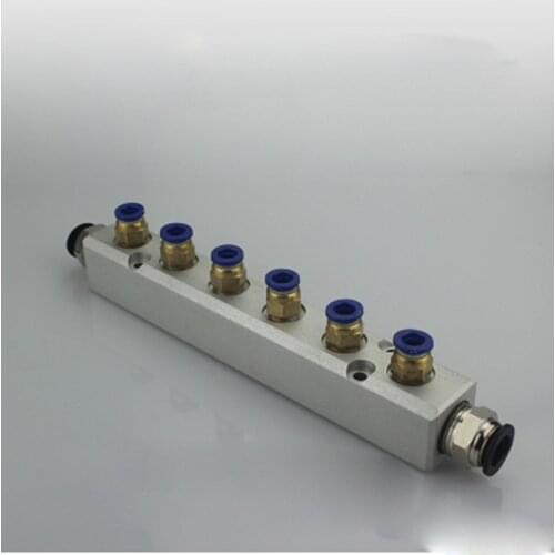 A Kit 30x30mm 6 Way Pneumatic Air Manifold Splitter With Push Fit Coupler