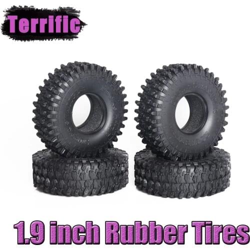 4Pcs 1.9 inch Rubber Tires Set for 1/10 RC Crawler Axial SCX10 90046 Traxxas TRX4 RR10 WRAITH RC Car Upgrade Parts