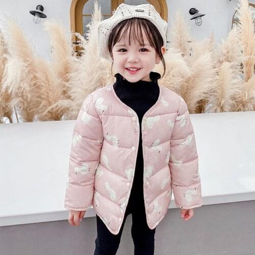 Childrens Clothing Autumn Winter Baby Warm Liner Light Down Cotton-padded Jacket Cartoon Jackets Kids Girls Coat Outerwear