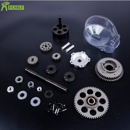Metal 3 Speed Adjustable Transmission Gear Assembly Kit with Gear Cover for 1/5 HPI KM ROVAN BAJA 5B 5T 5SC RC Car Upgrade Part