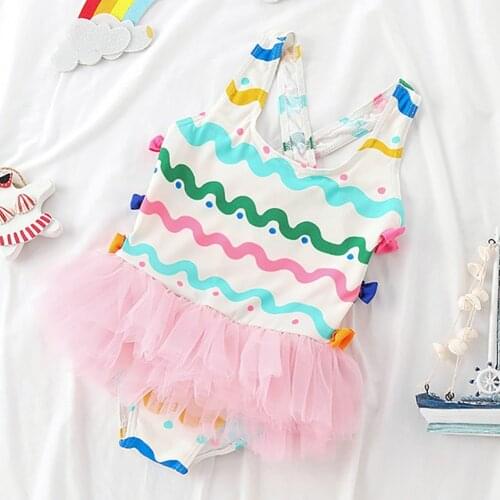 Fashionable Summer Baby Soft Swimsuit Floral Print Leisure Comfortable Chic Cute Bowknot Beach Swimwear for Girls