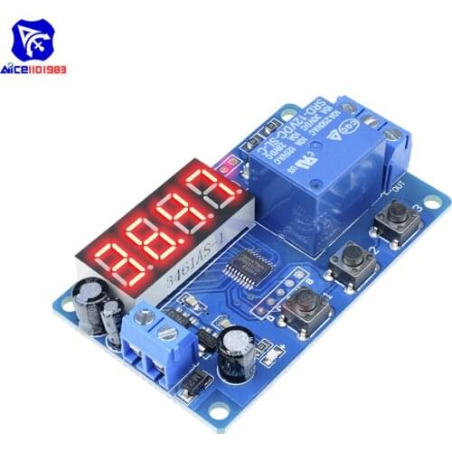 Delay Timer Relay Module Automatic Delay Timer Controller Switch Button Relay Board 4 Bit LED Digit Tube Display 12VDC Relay