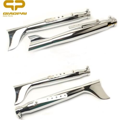 38MM-45MM Universal Motorcycle Exhaust Muffler Pipe Chrome Fish Tail Escape Moto for Vintage Cafe Racer Harley-Davidson Chopper