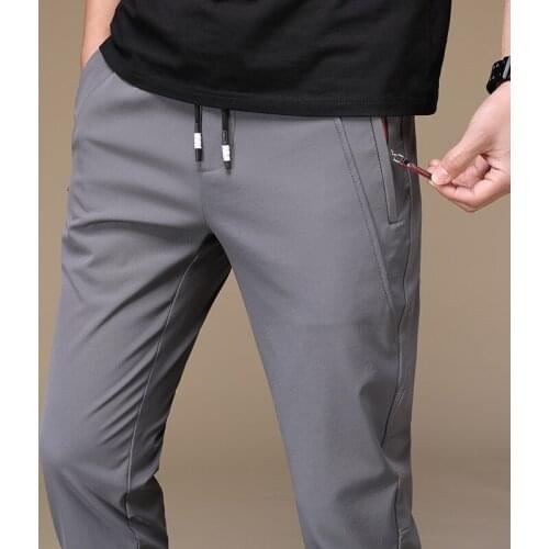 2020 Summer Men Sweatpants Warm thin Pants Loose Elastic Waist Pants Casual Pants Trousers Big Plus Size 38