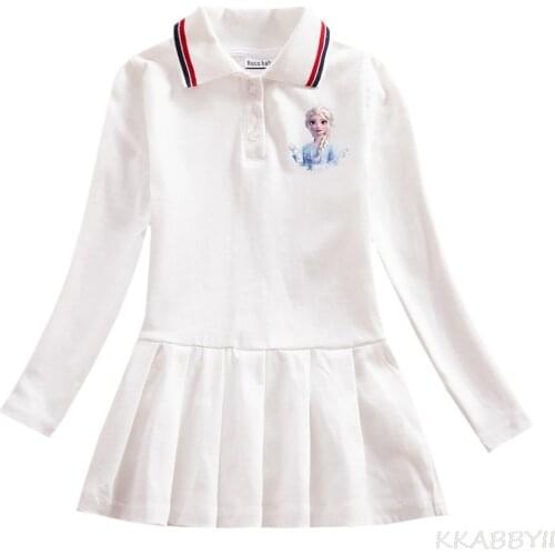 Polo School of Foreign Trade Childrens Wear Spring and Autumn Frozen Childrens Dress Girls' Pleated Skilts with Long Sleeves