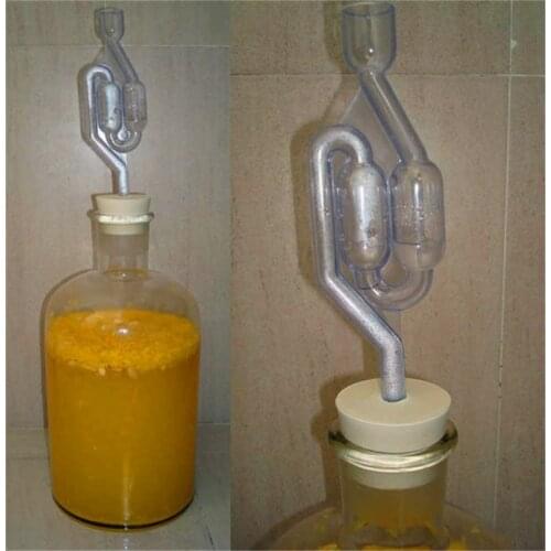 Twin Bubble Airlock S Type Airlock One-way Exhaust Water Seal Valve With Silicon Grommet Beer Wine Fermentation Air Lock Brew