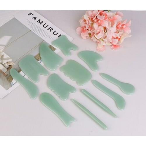 Natural Jade Guasha Board Natural Stone Scraper Chinese Gua Sha Tools For Face Neck Back Body Acupuncture Pressure Therapy