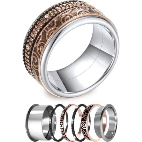 Legenstar Stackable Rings Women Luxury Multilayer Stainless Steel Ring Band Statement Love Layers Interchangeable Ring Anillos