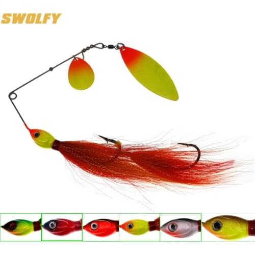 Swolfy 2PCS Spinner Bait Metal Jig 39g Fishing Lure Spinner Blades Pike Bass Fishing Tackle Spinnerbait Hard Lure