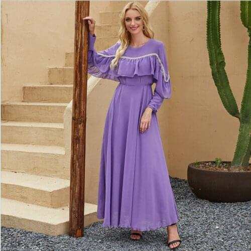 Turkish Islamic Clothing Party Long Sleeve Muslim Dress Women Chiffon Abaya Ropa Arabe Moroccan Dresses Maxi Kimono jalaba 2020