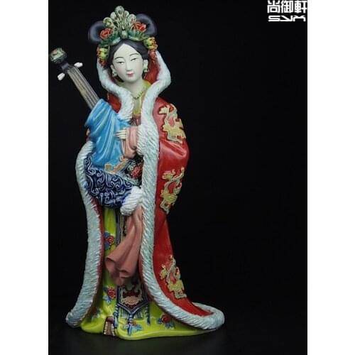 Shiwan doll master of fine ladies of ancient characters Zhaojun ornaments of modern Chinese handmade ceramic crafts
