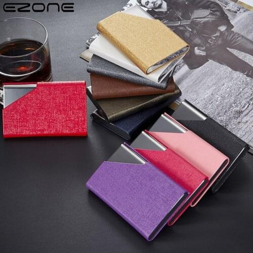 EZONE 1PC Business Card Holder PU High Quality Card Bag High Capacity Store 25 sheets 11colors Card Storage Portable Lightweight