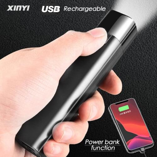 USB Rechargable Mini LED Flashlight Built-in battery 3 Lighting Mode WaterproofTorch Stylish Portable Suit for Night Lighting