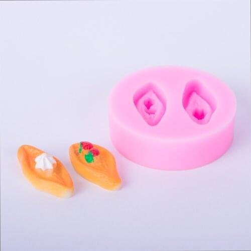 YF069 Bread Silicone Mold - Fondant Cake Decoration Candy Resin Clay Art Craft Pendant Necklace Making