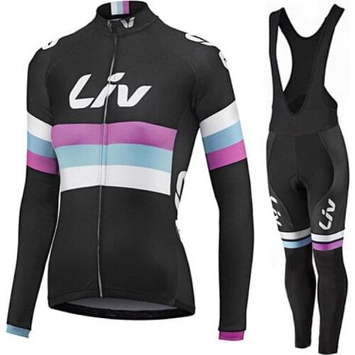 Women 2020 LIV Pro Cycling Jersey Set Long Sleeve Breathable MTB Bike Wear Clothes Bicycle Cycling Clothes Ropa Maillot Ciclismo