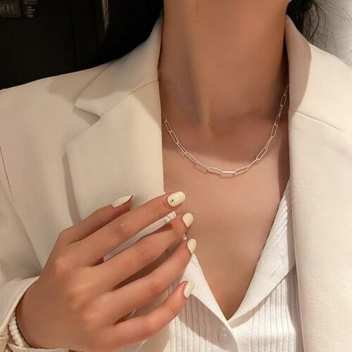 MetalChain Necklace Women Pendant Aesthetic Korean Fashion Popular Now New 2021 Vintage Classic Casual Simplicity Female