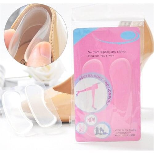 1 Pair Silicone Insoles For Shoes Anti Slip Gel Pads Foot Care Protector For Heel Rubbing Cushion Pads Shoes Insoles Insert