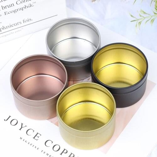 1pc Diy Round Candle Jars 4oz Aluminum Tins With Lids Cosmetic Sample Containers Storage Organizer Store Small Items