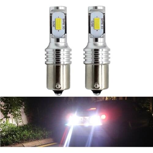 2x 1156 P21W BA15S High Power Led LED Rear Reversing Tail Bulb Signal Light Backup Lamp White 12V 24V Canbus