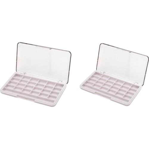 2x 24 Grids Empty Makeup Lipstick Powder Blusher Palette Case Container