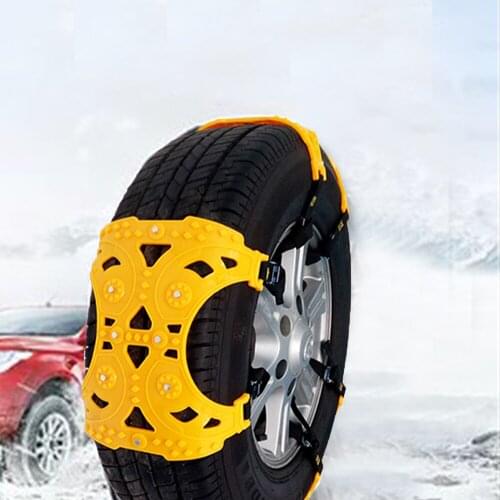 6 PCS Car Thickened Emergency Tire Chains TPU Material Cold Wear Resistant Car Snow Tire Anti-Skid Chains Car Tendon Snow Chain
