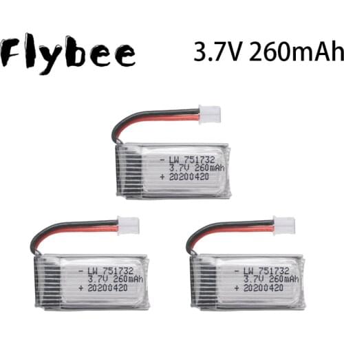 3.7V 260mAh Lipo Battery For Eachine E010 E011 E012 E013 For Furibee F36 NH010 H36 RC Quadcopter drone Parts 1-10Pcs