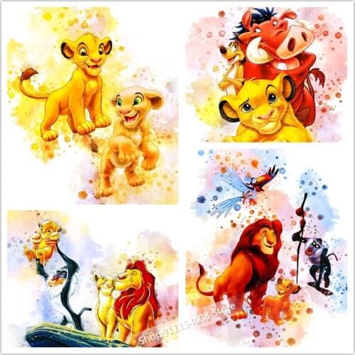 Disney Diamond Painting Cross Stitch 5D Diamond Embroidery The Lion King Picture Rhinestones Art Bead Home Decor Gift Full Round