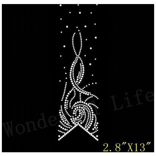 Free Shipping hotfix rhinestones special water grass patter strips design Heat transfer design iron on motifs DIY motif