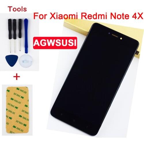 For Xiaomi Hongmi Redmi Note 4X Note4x Touch Screen Digitizer Sensor Glass + LCD Display Module Panel Assembly + Frame