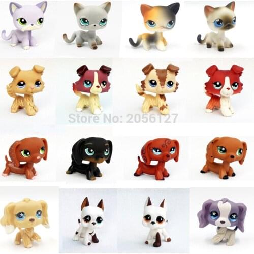 Lps cat rare pet shop toys cat #5 #391 dog collie dachshund crocker spaniel white great dane short hair standing kitty