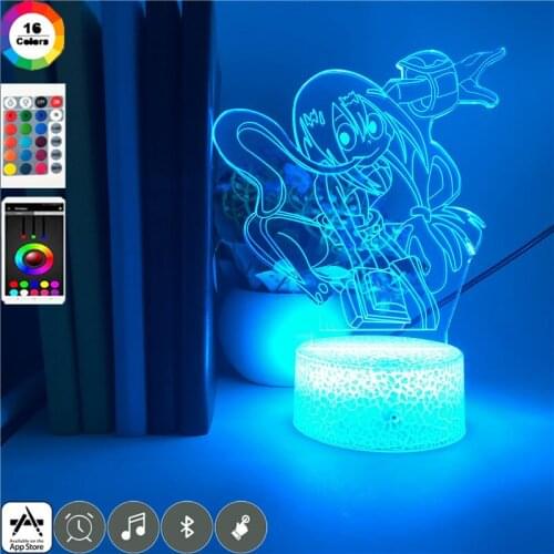 Cool Kids Led Night Light Anime 3D Desk Lamp My Hero Academia Froppy Nightlight Child Bedroom Birthday Holiday Party Decor Gift