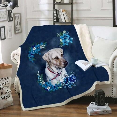 Fashion Pet dog flower puppy funny character Blanket 3D print Sherpa Blanket on Bed Home Plush Fashion Blanket