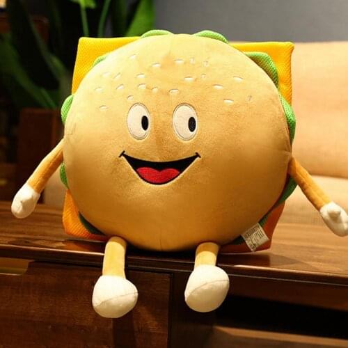 Simulation Hamburger Doll Skin-friendly Cute Soft Hamburger Plush Toy Stuffed Plush Sleeping Hugging Dolls Classic Toys Gift
