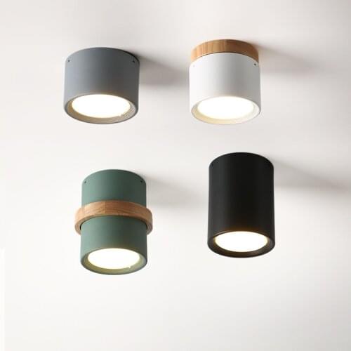 Nordic Iron Wood Led Ceiling Lights Modern Kitchen Ceiling Lighting Hanging Lamps for Living Room Stair Wooden Lamp Home Decor