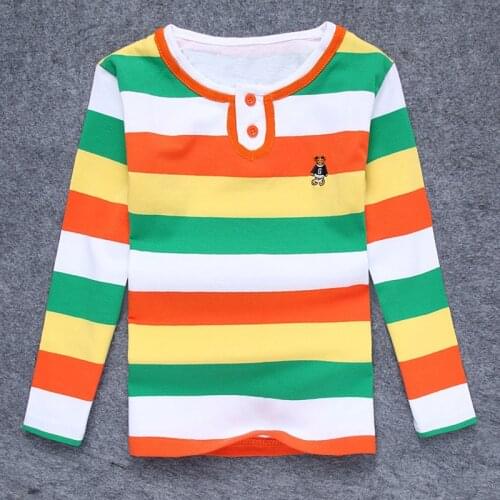 Autumn Long Sleeve Shirt Boy Camisas Teenagers Polo Tops Shirts 3-15T Polo Shirt Casual Boys Shirts Kids Clothes Stripes Tops