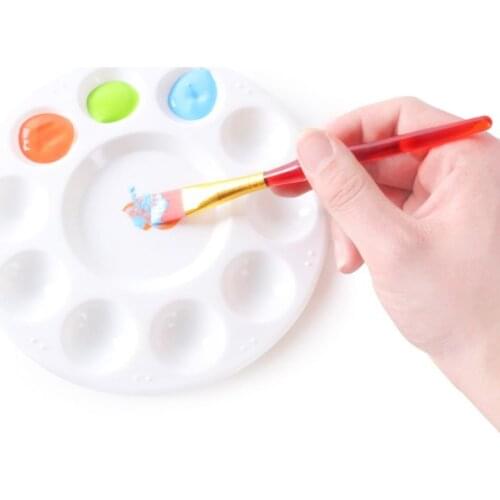 Paint Palette Tray Round Plastic Watercolor Mixing Palette DIY Craft Art Supply K3KB