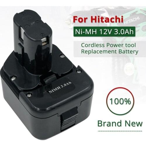 Ni-MH 12V 3.0Ah Cordless Power tool Replacement Battery for Hitachi EB1214S EB1214L EB1230HL EB1230R EB1230X EB1233X