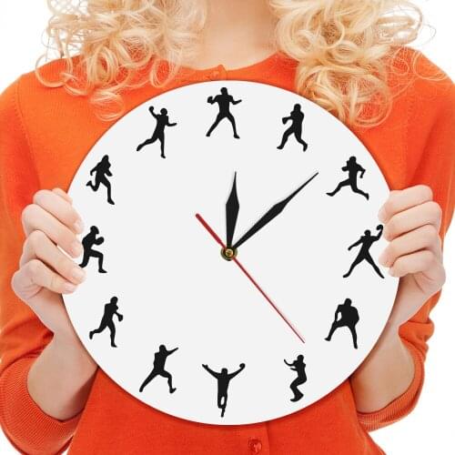 Sport American Football Clock Gift For Enthusiast American Football Players Iconic Rugby Backbreaker Wall Decor