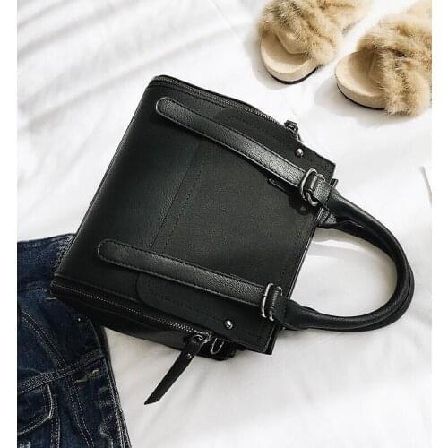 European style Fashion New Women Handbags 2021 High quality Matte PU Leather Portable Shoulder bag Ladies Hit color Big Tote bag