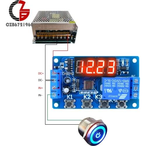 10A 12V Time Relay Adjustable Time Delay Relay Module LED Digital Timming Relay Timer Delay Trigger Switch for Motor LED