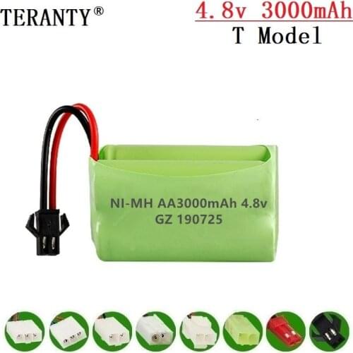 T Model ) 4.8v 3000mah NiMH Battery For Rc toys Cars Tanks Robots Boats Guns 4.8v Rechargeable Battery 4* AA Battery Pack 1Pcs