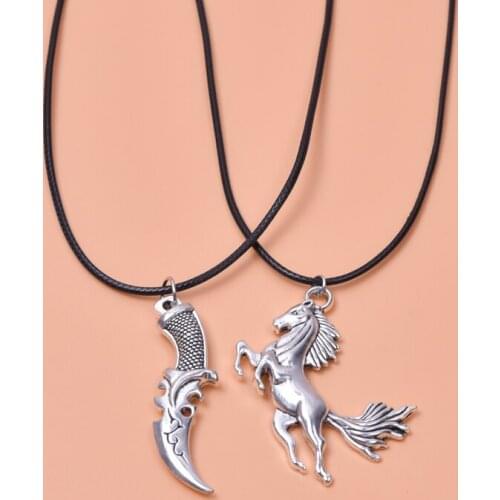 Hip Hop Alloy Sword Dagger Knife Pendant Necklaces Racing Animal Horse Chain Choker For Men Women Party Gift Jewelry Making