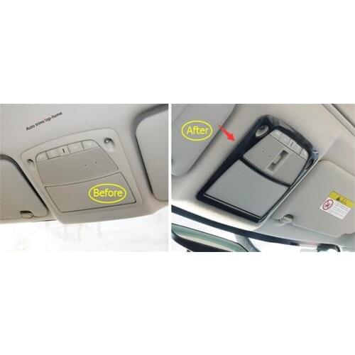 Yimaautotrims Carbon Fiber Look Interior Fit For Nissan Qashqai J11 2014 - 2020 Front Roof Reading Lights Lamp Cover Trim