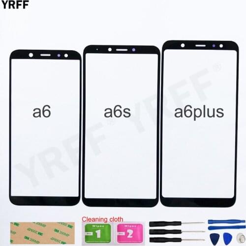 Panel Glass For Samsung Galaxy A6 plus (2018) A605 A600 A6S G6200 Front Glass (No touch Screen) Outer Glass Cover Assembly Parts