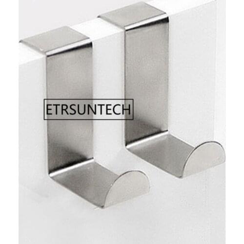 100Sets Stainless Steel Door Hook Wardrobe Clothes Hanger Hook Kitchen Cabinet Hanger Hook Bathroom Storage Accessories yq00168