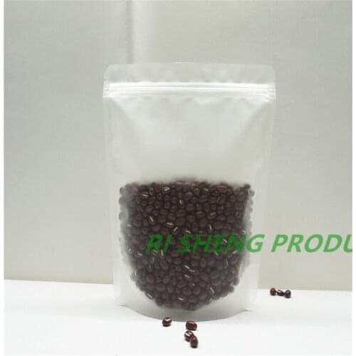 100pcs Stand up Matte clear pouches 14*20cm Plastic ZipLock bag Reusable frosted surface zipper self-sealed sachet Tea bags pack