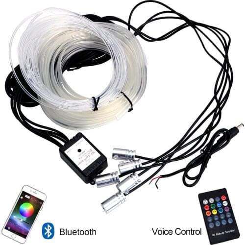 12V 6M Strip LED Car RGB Ambient Light Atmosphere Lamps App Control Remote Control Bluetooth Car Auto Decorative Light Car Int