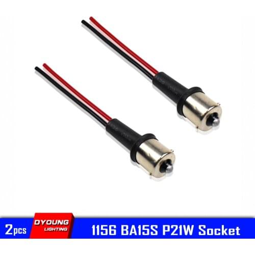 2Pcs Auto Lamp Socket For 1156 Ba15s P21w Car Led Turn Signal Light Male Base Plug Connector Waterproof IP68 Dyoung
