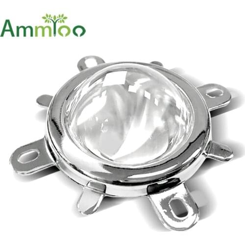 3pcs 1 Set 44mm LED Lens Optical Glass 60 120 Degree + 50mm Reflector Collimator + Fixed Bracket for 20W 30W 50W 100W COB Chip