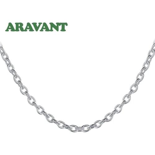 925 Silver 3MM Link Chain Necklace For Women Men Fashion Jewelry Gifts